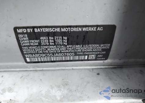 2018 BMW 330I xDrive из США, поврежденный, VIN WBA8D9C55JA607605